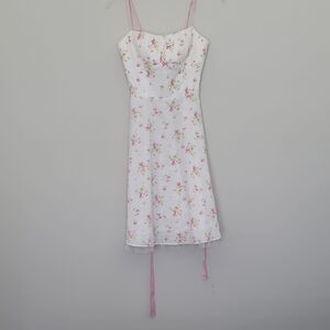 Floral White and Pink Nightgown